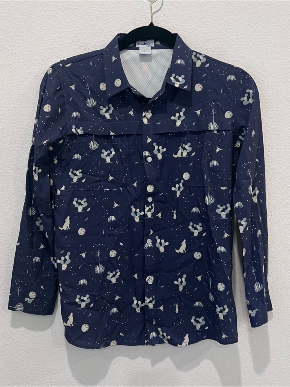 Blue quail boys Night Howler Long Sleeve Shirt size 12 golf outdoors western - Picture 2 of 9